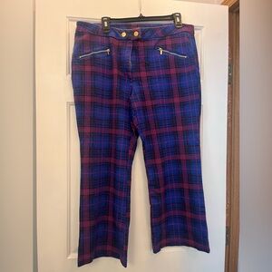 Time and Tru, size 18, pink and blue plaid pants